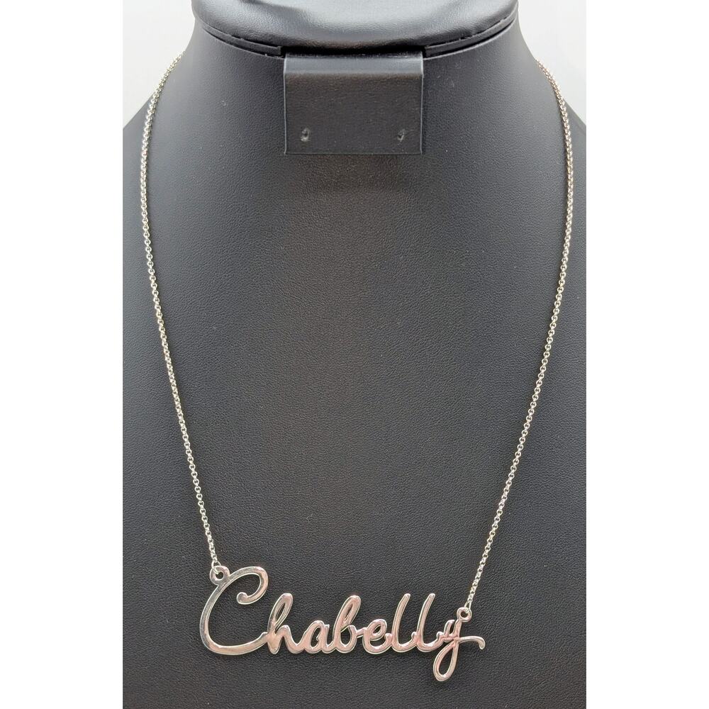 925 Sterling Silver Cursive Name 'Chabelly' 20.25" Chain Necklace